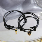 Bracelets couple minimalistes cadenas et clé