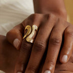 Bague texturée spirale moderne
