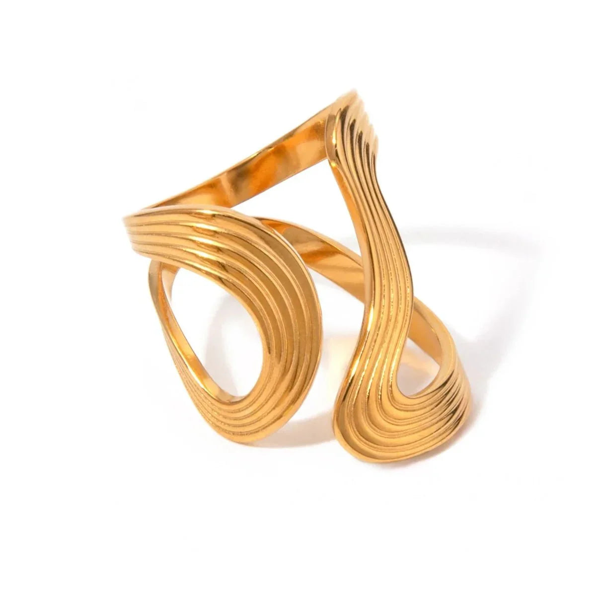 Bague texturée spirale moderne