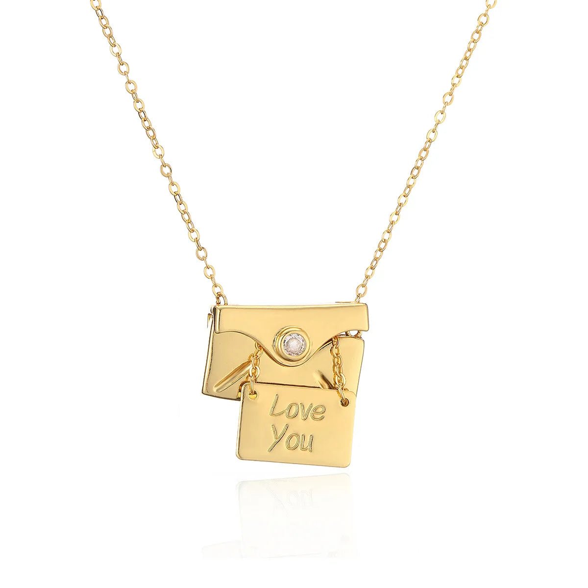 Collier enveloppe « I Love You »