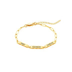Bracelet trombone personnalisé avec noms de famille