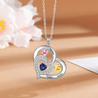 Collier cœur personnalisé avec nom et pierre de naissance