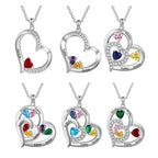 Collier cœur personnalisé avec nom et pierre de naissance