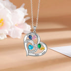 Collier cœur personnalisé avec nom et pierre de naissance