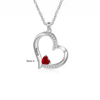 Collier cœur personnalisé avec nom et pierre de naissance