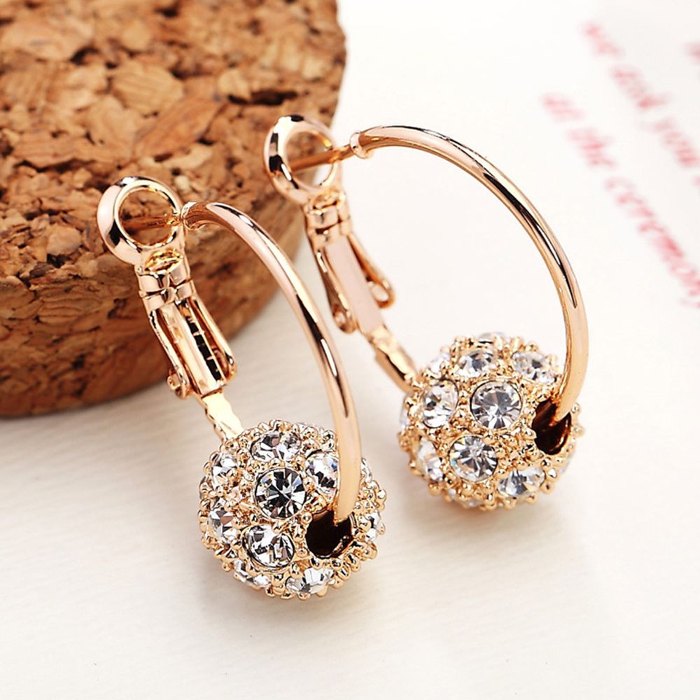 Boucles d'oreilles boules en cristal autrichien
