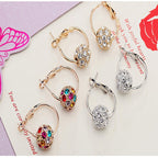Boucles d'oreilles boules en cristal autrichien