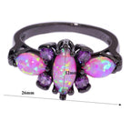 Bague opale de feu rose et améthyste