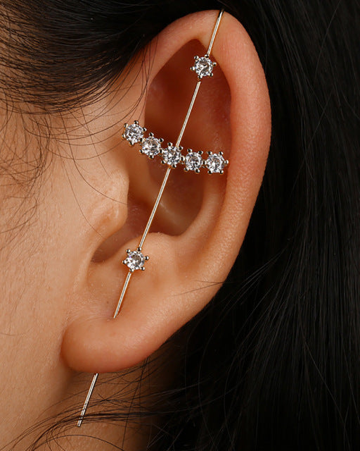 Boucles d'oreilles longues enveloppantes en cristal