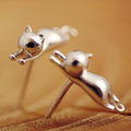 Clous d'oreilles chat en argent sterling