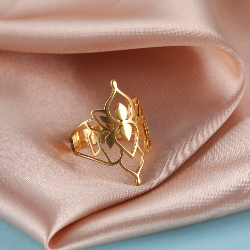 Bagues vintage lotus Bouddha