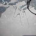 Boucles d'oreilles clips pendantes fleur