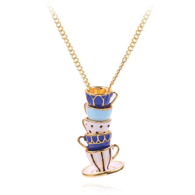 Collier tasse à thé créatif