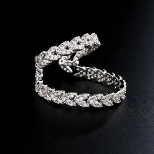 Boucles d'oreilles clips élégantes en cristal de zircon