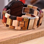 Montre pour homme en bois avec affichage de la date
