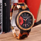 Montre pour homme en bois avec affichage de la date