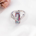Bague en topaze mystique plaquée argent