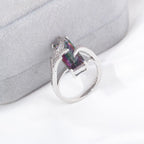 Bague en topaze mystique plaquée argent