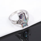 Bague en topaze mystique plaquée argent