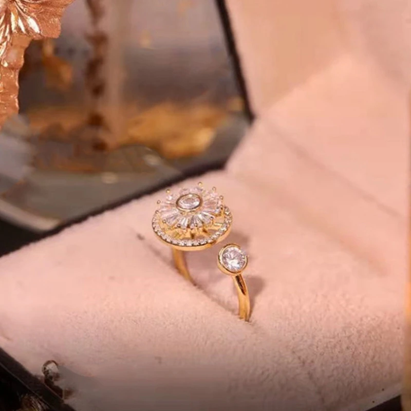 Bague rotative fleur épanouie