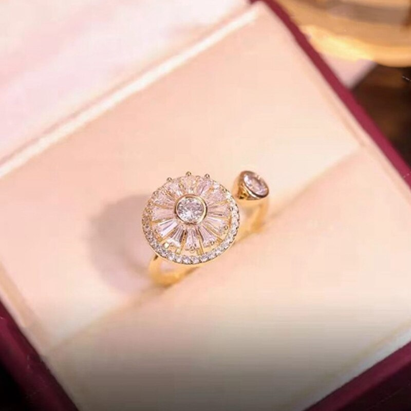 Bague rotative fleur épanouie