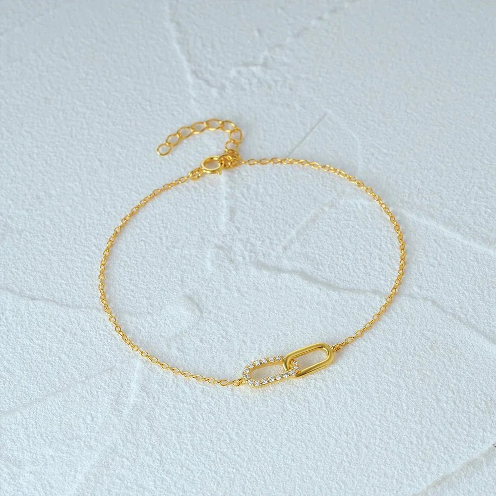 Bracelet contrastant Forever Linked en argent S925