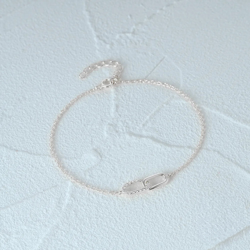 Bracelet contrastant Forever Linked en argent S925