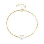 Bracelet chaîne trombone et cubaine en perle S925