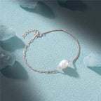Bracelet chaîne trombone et cubaine en perle S925