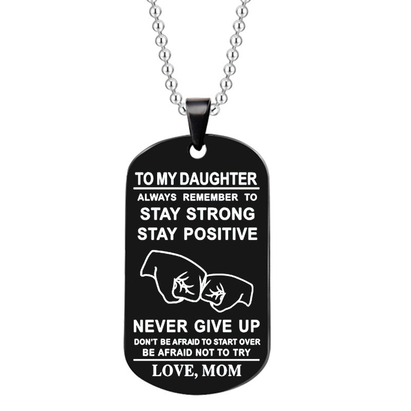 Collier en acier inoxydable avec alphabet anglais