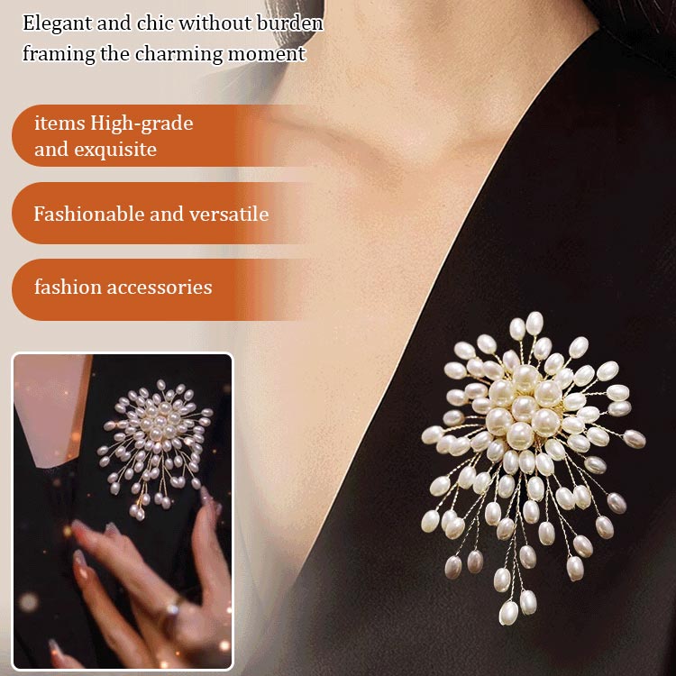 Broche artisanale en perles pour femme