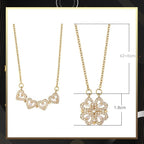 Collier trèfle à quatre feuilles en forme de cœur
