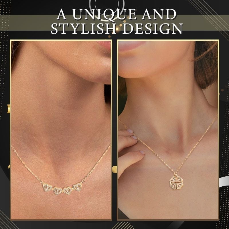 Collier trèfle à quatre feuilles en forme de cœur