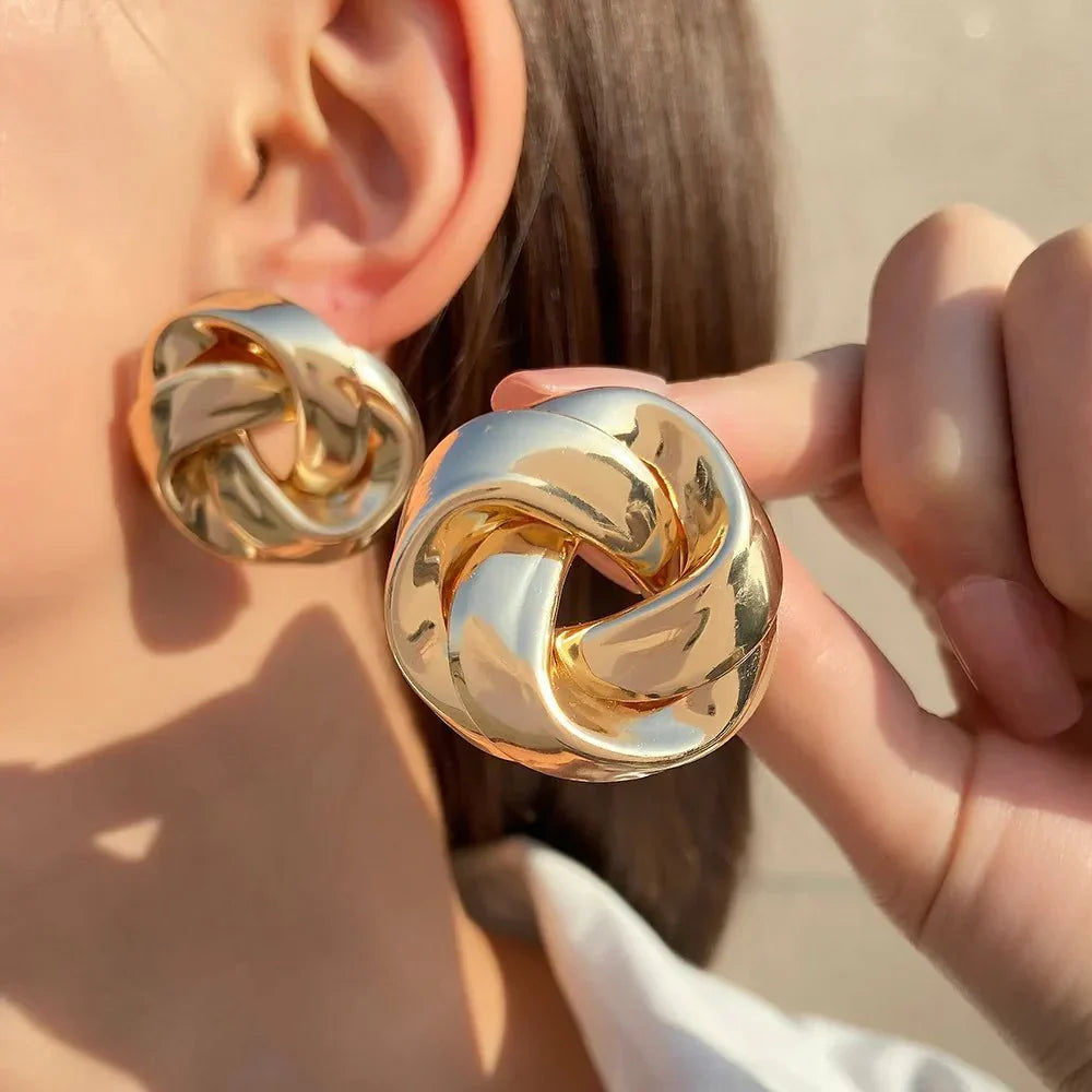 Boucles d'oreilles torsadées en spirale