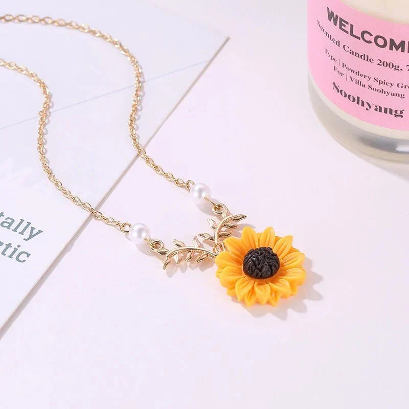 Collier délicat tournesol d'été