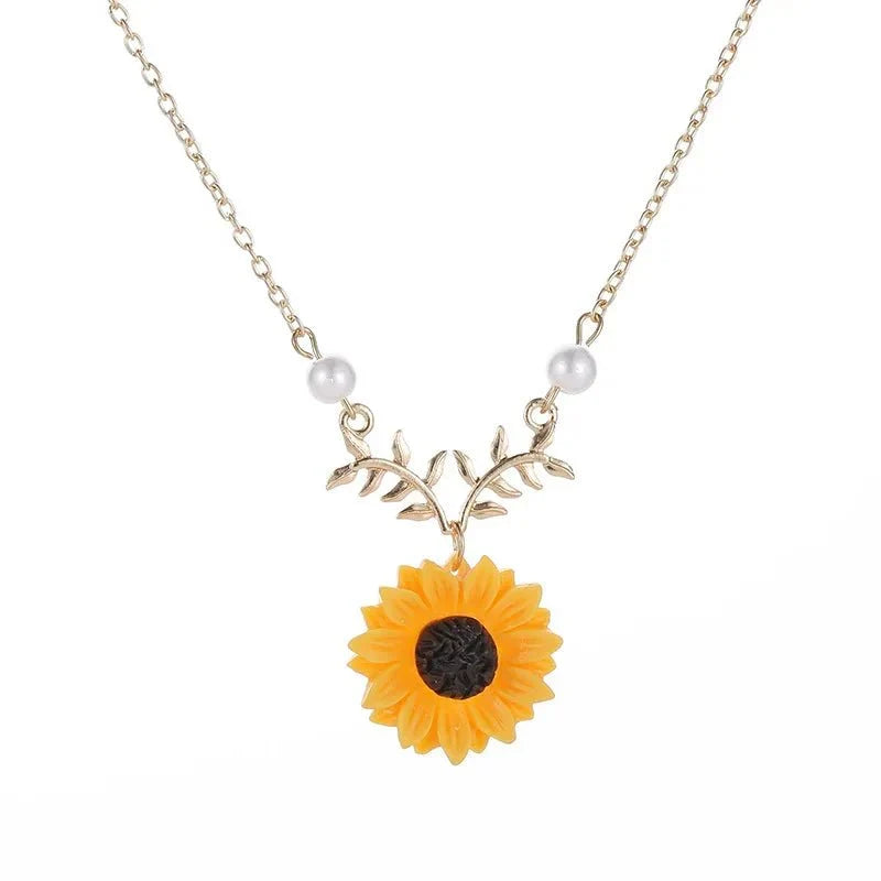Collier délicat tournesol d'été