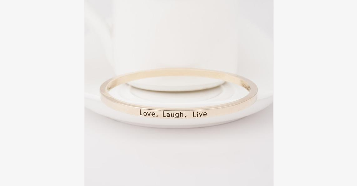 Bracelet jonc gravé Love Laugh Live