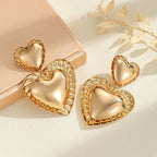 Boucles d'oreilles doubles cœurs vintage