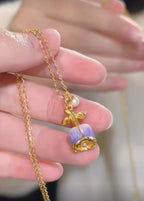 Collier pendentif rose