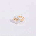 Bague statement avec perle et signe du zodiaque