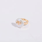 Bague statement avec perle et signe du zodiaque